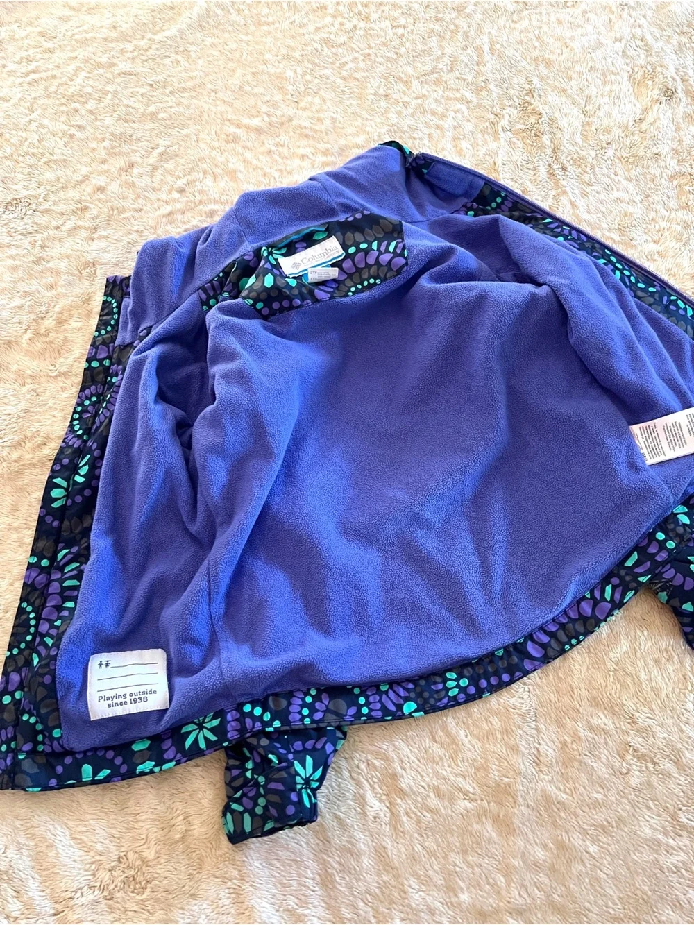 COLUMBIA Girl's Purple & Blue Rain Jacket Size XXS